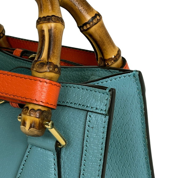 Gucci Diana Tote Shoulder Bag GG Marmont Leather Blue - Picture 5 of 10